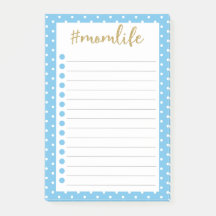 Mama Life Sky Blue Polka Dots To do Liste Niedlich