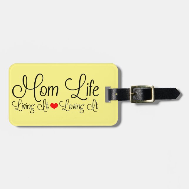 Mama Life Yellow Gepäckanhänger (Vorderseite horizontal)