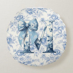 Mama Light Blue Chinoiserie Round Pillow Rundes Kissen