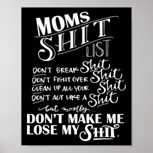 Mama Liste Momlife Funny Mama Mütter Tag Poster