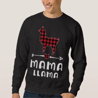 Mama Llama Christmas Pajama Red Kariert Buffalo Fa Sweatshirt