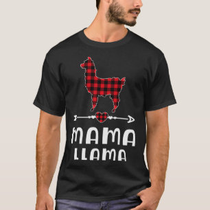 Mama Llama Christmas Pajama Red Kariert Buffalo Fa T-Shirt