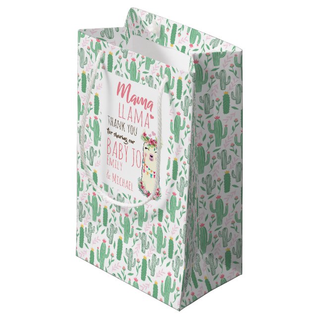 Mama Llama Fiesta Baby Girl Duschgeschirr Kleine Geschenktüte (Vorderseite Schrägansicht)