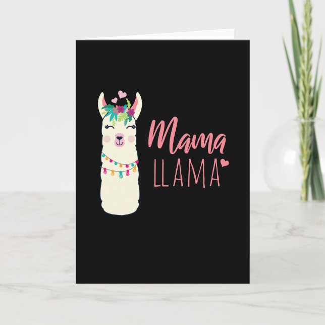 Mama Llama Kawaii Alpaca Geschenk für Mama Karte (Vorderseite)
