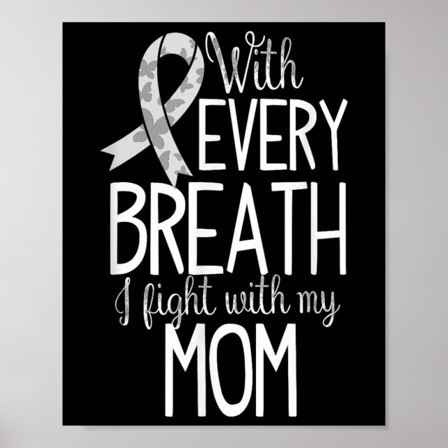 Mama Lungenkrebs Bewusstsein T Shirt Frauen Männer Poster (Vorne)