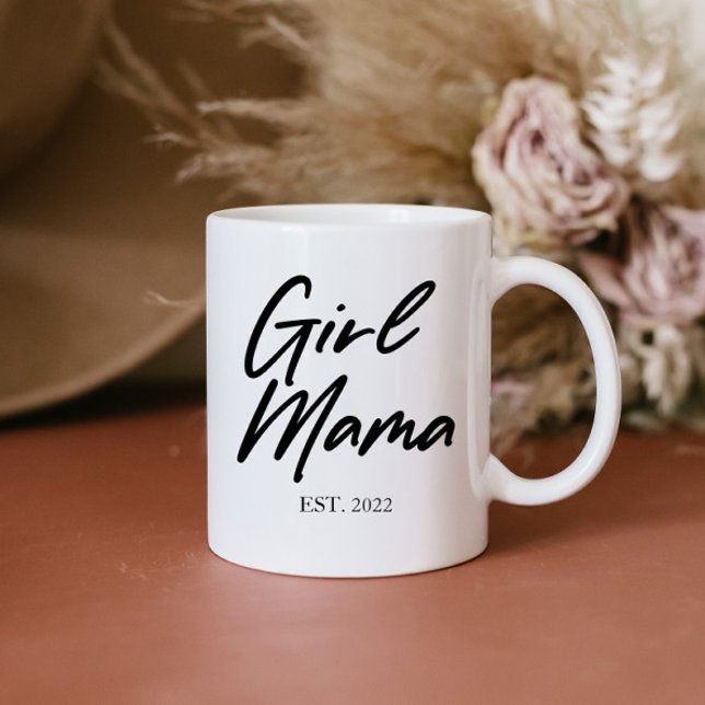 Mama Mama Custom Est Year Minimal Mama Mother Momm Kaffeetasse (Von Creator hochgeladen)