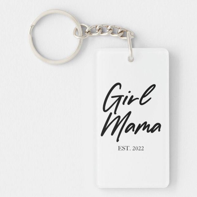 Mama Mama Custom Est Year Minimal Mama Mother Momm Schlüsselanhänger (Vorderseite)