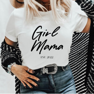 Mama Mama Custom Est Year Minimal Mama Mother Momm T-Shirt
