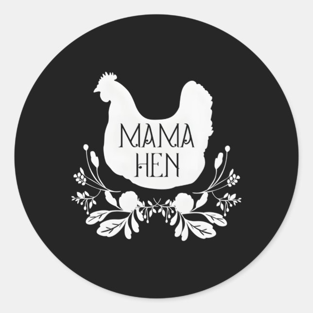 Mama Mama Hen Runder Aufkleber (Vorderseite)