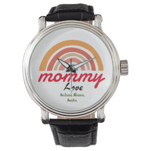 Mama-Mama-Kinder-Namen personalisieren Sitte Armbanduhr