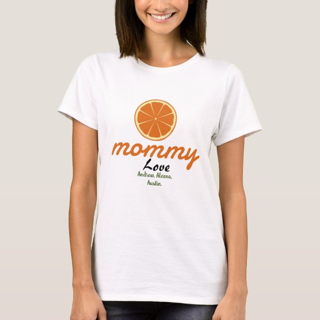 Mama-Mama-Kinder-Namen personalisieren Sitte T-Shirt (Vorderseite)