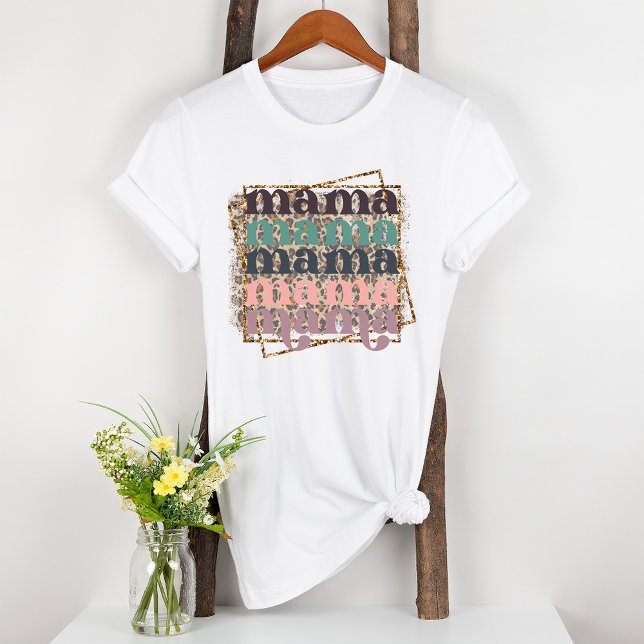 Mama Mama Mama Mama Life Leapord Print Tri-Blend Shirt (Von Creator hochgeladen)