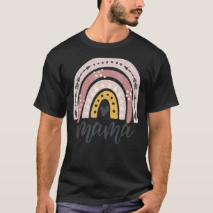 Mama Mama Mommy Junge Mutter Boho Rainbow Mother D T-Shirt