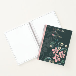 Mama Manager Mayhem Stylish Floral Notizbuch