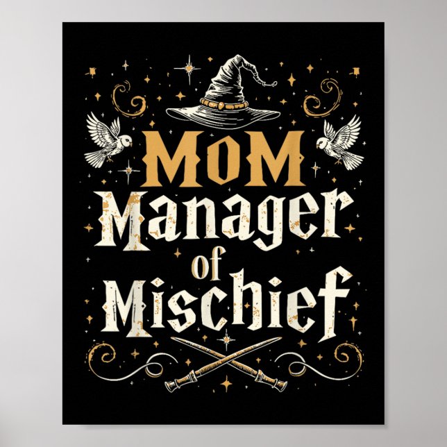 Mama Managerin des Schabernacks - Lustige Zauberer Poster (Vorne)