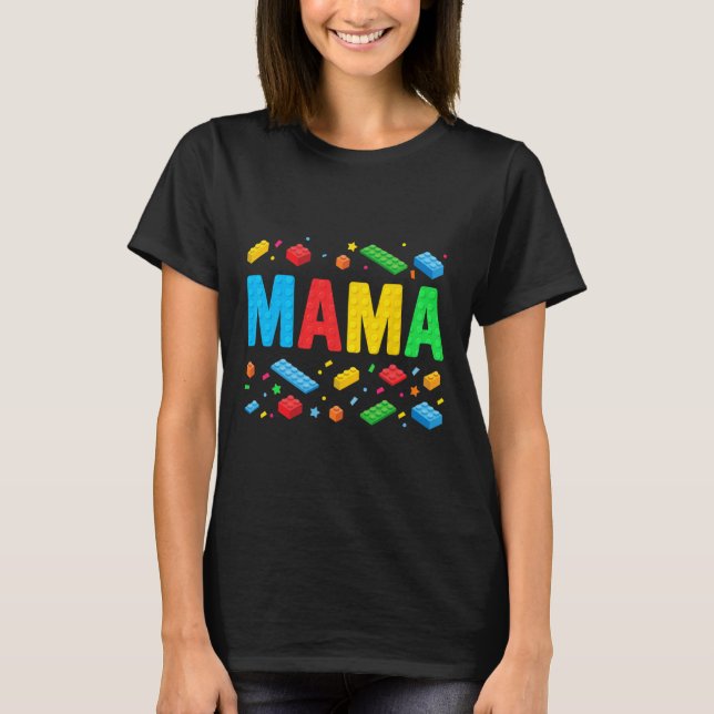 Mama Master Builder Gebäude Bricks Blocks Funny M T-Shirt (Vorderseite)
