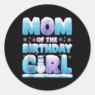 Mama Matching Birthday Girl Winter Snowflake Famil Runder Aufkleber