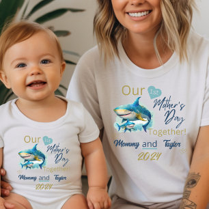 Mama Matching Shark Unser erster Muttertag gemeins T-Shirt