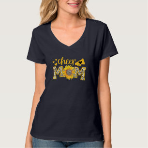 Mama Megaphone Niedlich Sonnenblumen Leopard Cheet T-Shirt