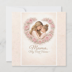 Mama — Mein erstes Zuhause Mutter-und-Tochter-Bl Einladung