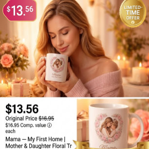 Mama — Mein erstes Zuhause Mutter-und-Tochter-Bl Kaffeetasse