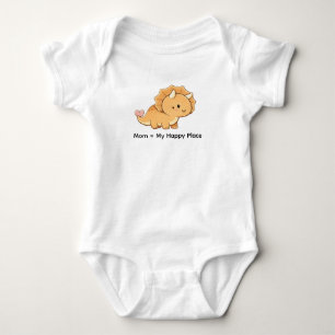 Mama = Mein glücklicher Ort – Süße Baby-Triceratop Baby Strampler