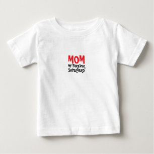 Mama mein Superheld für immer rot schwarz Baby T-shirt