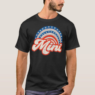 Mama Mini 4. Juli USA Flag Regenbogen Mama Daughte T-Shirt