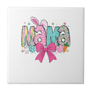 Mama Mini Ostern passendes Mama Bunny Oster Tag T- Fliese