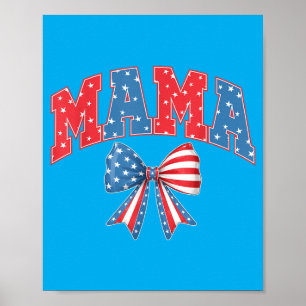 Mama Mini Süß 4. Juli Mutter Kinder Amerikanisch Poster