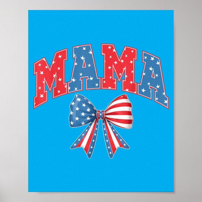 Mama Mini Süß 4. Juli Mutter Kinder Amerikanisch Poster (Vorne)