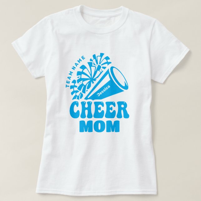 Mama mit benutzerdefinierten Teamnamen und Kid-Nam T-Shirt (Design vorne)
