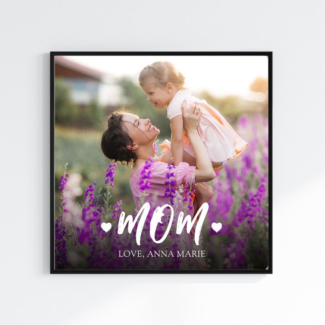Mama mit einfachem Foto Personalisiert (Mom photo template personalized photo print.)