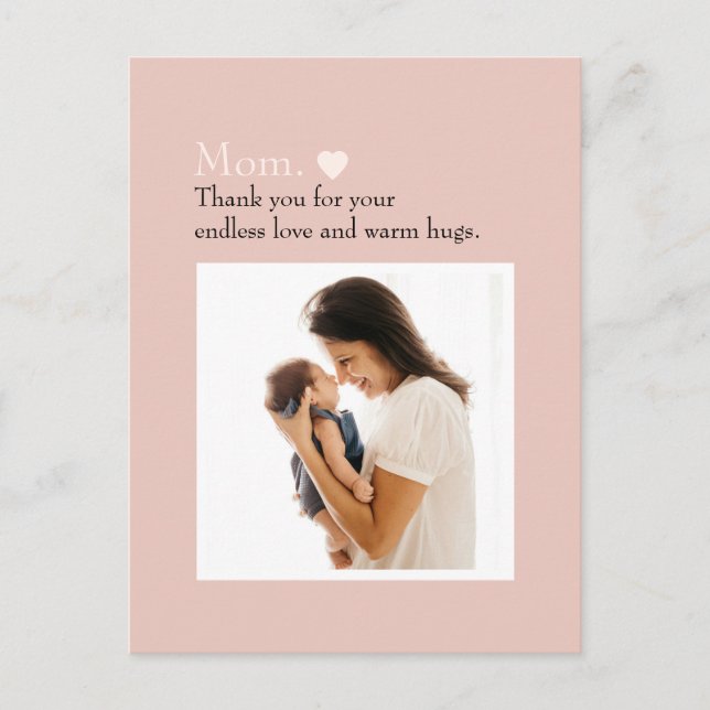 "Mama" mit Herzfunktion und benutzerdefinierter Me Postkarte (Vorderseite)