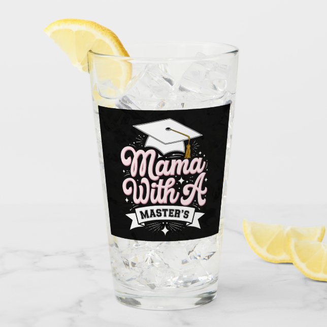 Mama mit Master-Abschluss-Abschluss-Mama Glas (Vorderseite Ice)