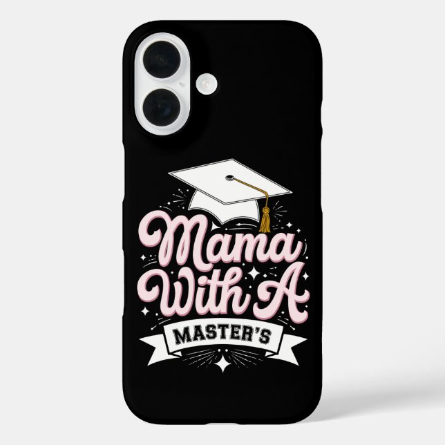 Mama mit Master-Abschluss-Abschluss-Mama iPhone 16 Hülle (Rückseite)