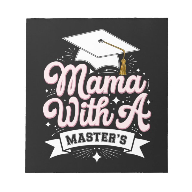 Mama mit Master-Abschluss-Abschluss-Mama Notizblock (Vorderseite)