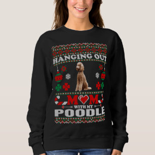 Mama mit meinem Poodle Hund lange aushalten Sweatshirt