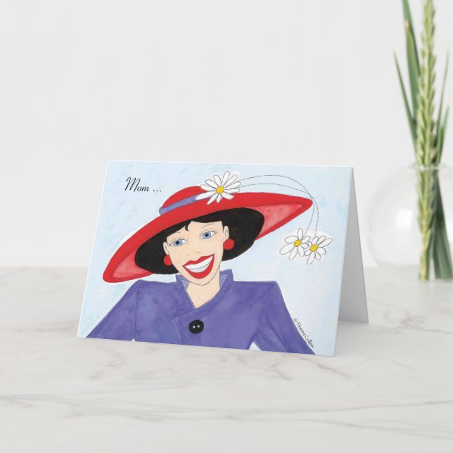 Mama mit Red Hat Birthday Card Karte (Vorderseite)