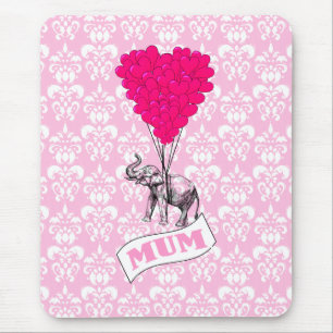 Mama mit rosa Elefant Mousepad