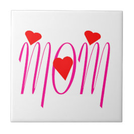 Mama mit Rotem Herzen Fliese