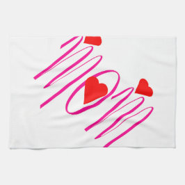 Mama mit Rotem Herzen Geschirrtuch