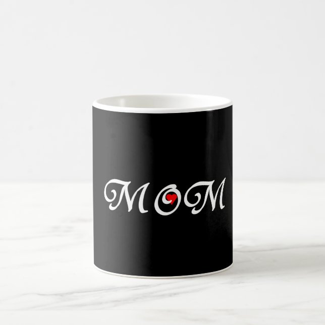 Mama mit rotem Herzen Kaffeetasse (Mittel)