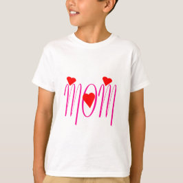 Mama mit Rotem Herzen T-Shirt