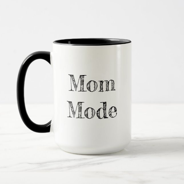 "Mama-Modus-" Kaffee-Tasse - Schwarzes u. Weiß Tasse (Links)
