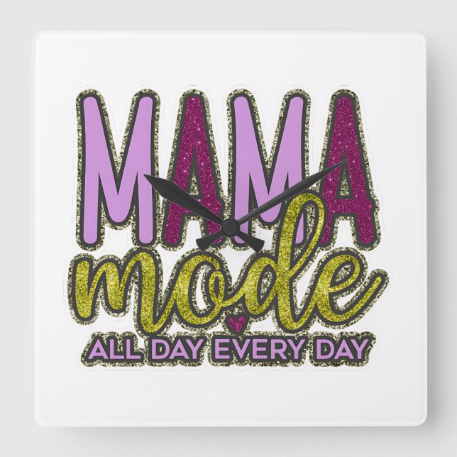 MAMA-Modus-Wall-Uhr Quadratische Wanduhr (Vorderseite)