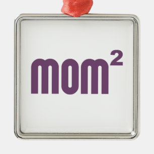Mama Mom2 exponential quadriert Silbernes Ornament
