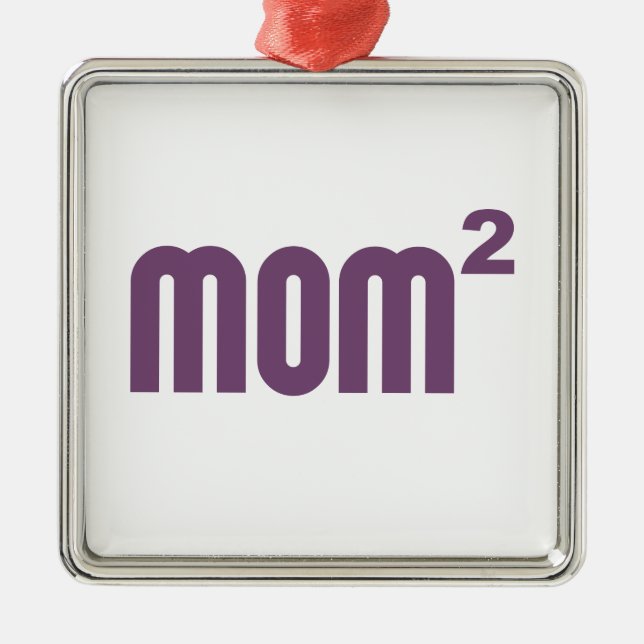 Mama Mom2 exponential quadriert Silbernes Ornament (Vorne)