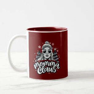 Mama Momma Claus Santa Lustige Weihnachten Christm Zweifarbige Tasse