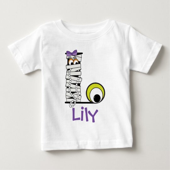 Mama-Monogramm-Initiale L des Baby T-shirt